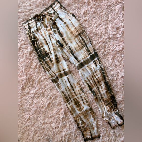 Olivaceous silky Tie-Dye Jogger Pants size small - Picture 1 of 8